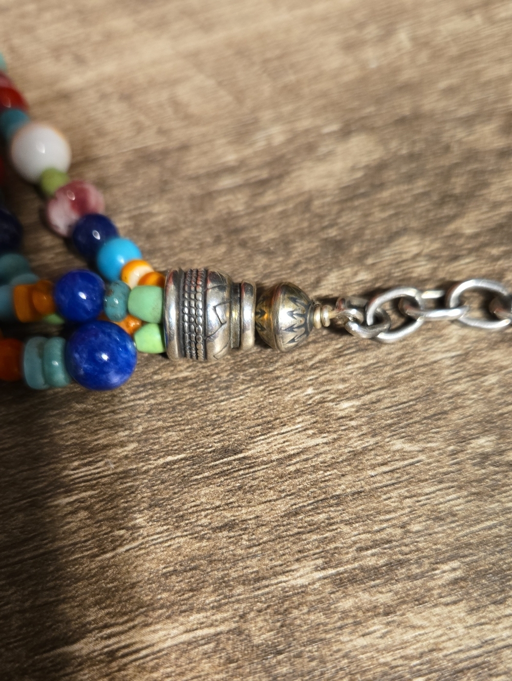 Vintage Native American Multi-Strand Gemstone Bead Bracelet - Picture 4 of 5